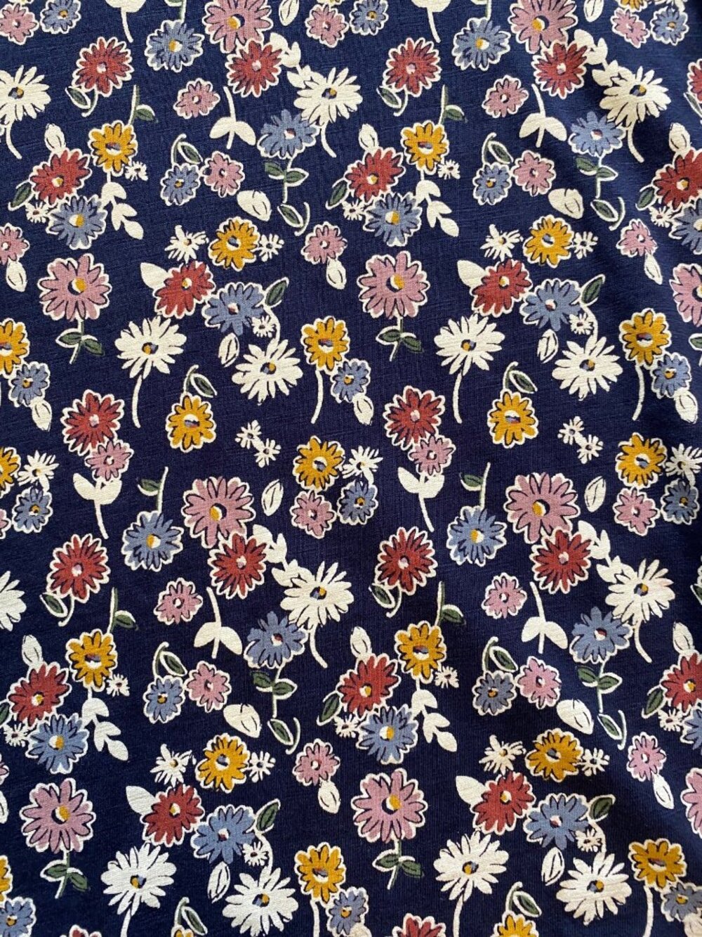 Dip Women's XL Navy Tee Top Boho Floral Organic Cotton Short-Sleeve Cottagecore - Picture 8 of 10